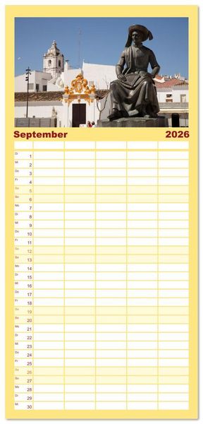 Produktbild: Familienplaner 2026 - Portugal mit 5 Spalten (Wandkalender, 21 x 45 cm) CALVENDO