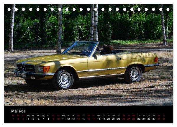 Produktbild: Mercedes SL W107 - zeitlose Eleganz (Tischkalender 2026 DIN A5 quer), CALVENDO Monatskalender