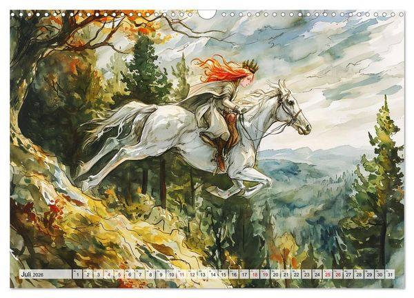 Produktbild: Die Rosstrappe - Sage vom Felsen im Harz bei Thale im Bodetal (Wandkalender 2026 DIN A3 quer), CALVENDO Monatskalender