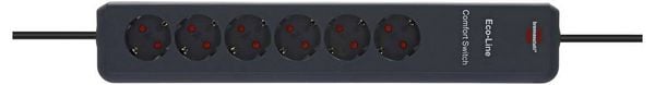 Produktbild: Brennenstuhl 1159450616 Steckdosenleiste mit Schalter 6fach Schwarz 1 St.