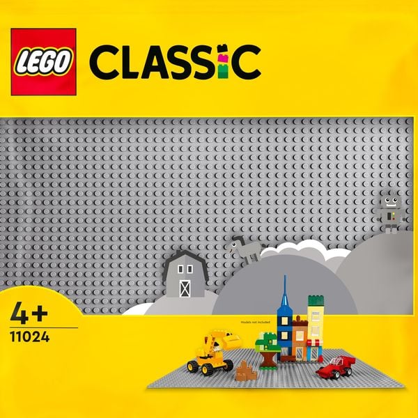 LEGO Classic 11024 Graue Bauplatte, Grundplatte für LEGO Sets, 48x48