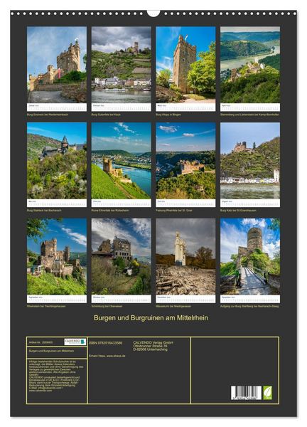 Produktbild: Burgen und Burgruinen am Mittelrhein (Wandkalender 2026 DIN A2 hoch), CALVENDO Monatskalender