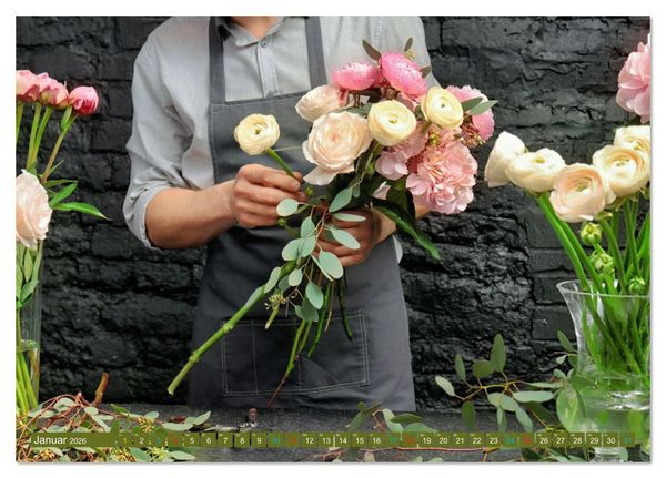 Produktbild: FLORISTIK - Im Reich der Blumen (Tischkalender 2026 DIN A5 quer), CALVENDO Monatskalender