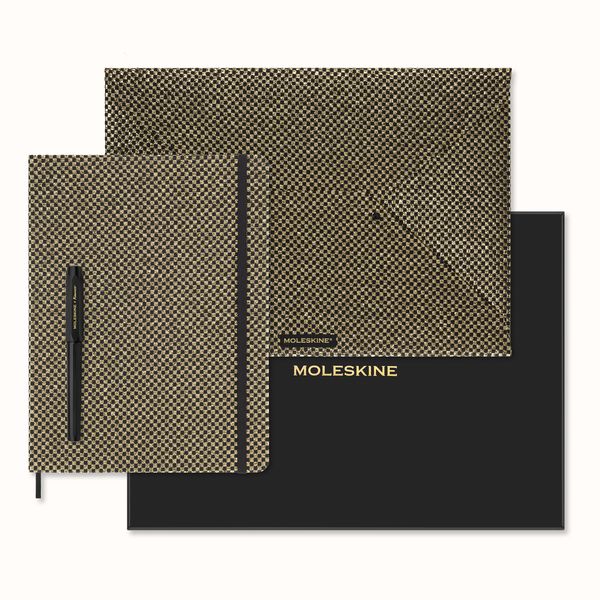 Produktbild: Moleskine Shine Sammlerbox: undatierter Wochenkalender Gold Gold Umschlag Kaweco F&uuml;llfederhalter, schwarz