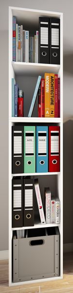 Produktbild: Holz B&uuml;ro Regal B&uuml;cher Ordner Aktenregal Lona l 5f