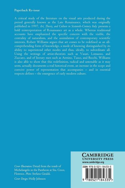 Produktbild: Art, Theory, and Culture in Sixteenth-Century Italy
