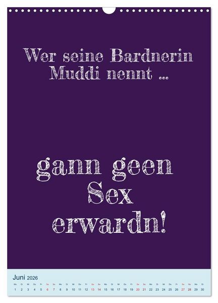 Produktbild: Ningeln&auml;sorum! Mundart und Dialekt Kalender Sachsen (Wandkalender 2026 DIN A3 hoch), CALVENDO Monatskalender