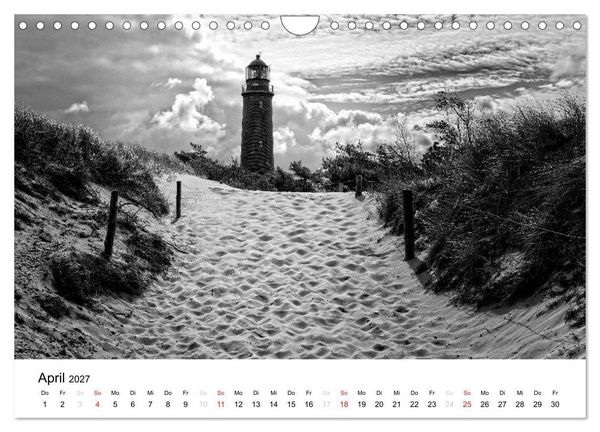 Produktbild: Ostseebad Zingst - Impressionen in Schwarz-Wei&szlig; (Wandkalender 2027 DIN A4 quer), CALVENDO Monatskalender