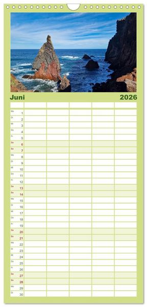 Produktbild: Familienplaner 2026 - Fr&uuml;hlingstraum Madeira mit 5 Spalten (Wandkalender, 21 x 45 cm) CALVENDO
