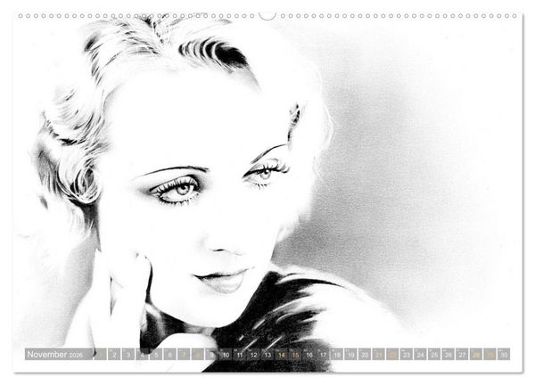 Produktbild: Hollywood Ikonen in Bleistift (hochwertiger Premium Wandkalender 2026 DIN A2 quer), Kunstdruck in Hochglanz