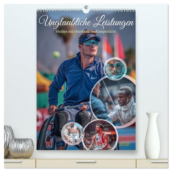 Produktbild: Unglaubliche Leistungen - Helden mit Handicap im Rampenlicht (hochwertiger Premium Wandkalender 2026 DIN A2 hoch), Kunstdruck in Hochglanz