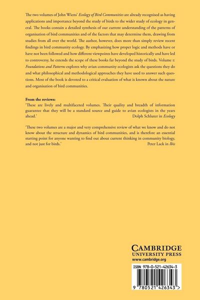 Produktbild: The Ecology of Bird Communities