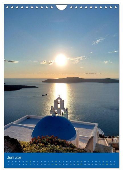 Produktbild: SANTORIN &ndash; Einziartige Motive der griechischen Trauminsel (Wandkalender 2026 DIN A4 hoch), CALVENDO Monatskalender