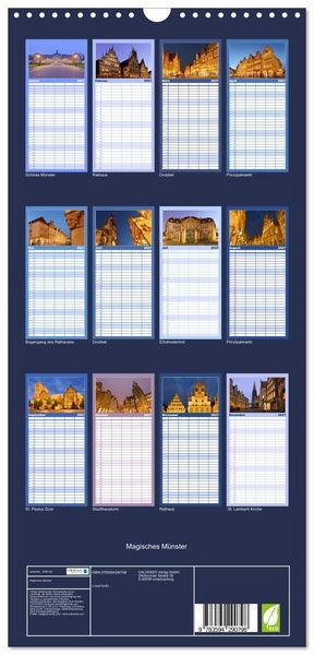 Produktbild: Familienplaner 2027 - Magisches M&uuml;nster mit 5 Spalten (Wandkalender, 21 x 45 cm) CALVENDO