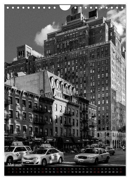 Produktbild: New York City Schwarz auf Wei&szlig; (Wandkalender 2026 DIN A4 hoch), CALVENDO Monatskalender