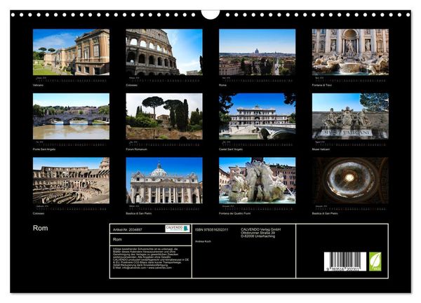Produktbild: Rom (Wandkalender 2026 DIN A3 quer), CALVENDO Monatskalender