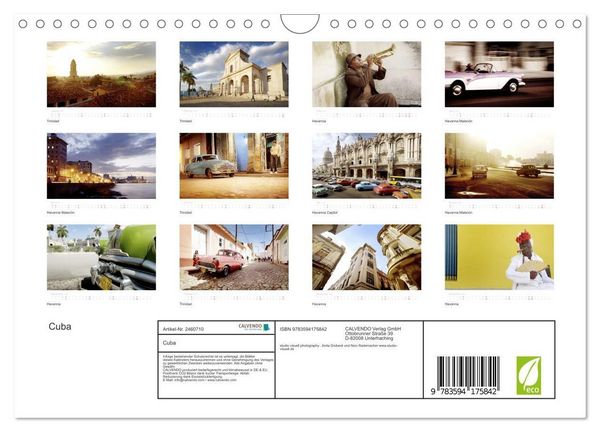Produktbild: Cuba (Wandkalender 2027 DIN A4 quer), CALVENDO Monatskalender