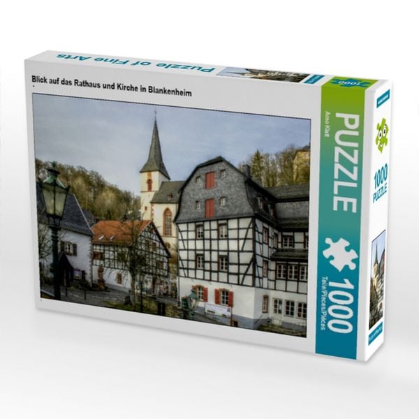 CALVENDO Puzzle Blick auf das Rathaus und Kirche in Blankenheim 1000 Teile Lege-Größe 64x48cm Foto-Puzzle für glückliche Stunden