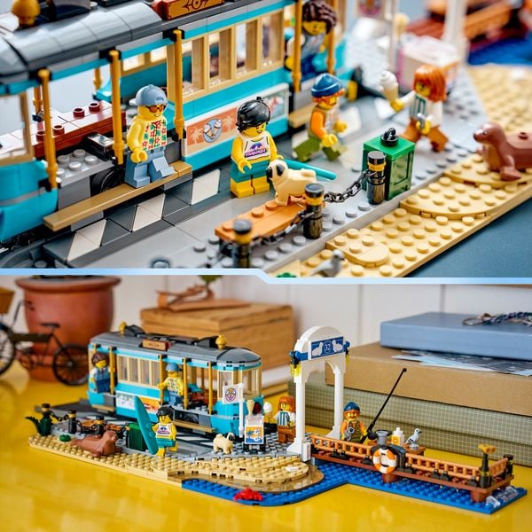 Produktbild: LEGO City 60506 Klassische Strandstra&szlig;enbahn, baubare Spielzeugeisenbahn f&uuml;r Kinder ab 7 Jahren