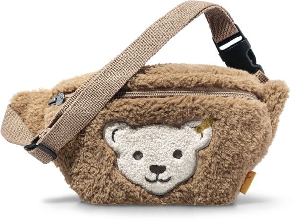 Steiff 600142 - Teddy Fleece Gürteltasche, mit Quietsche, 20cm, braun
