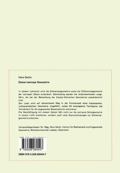 Produktbild: Ebene Isotrope Geometrie