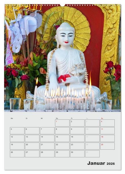 Produktbild: BUDDHA - Das sanfte L&auml;cheln (hochwertiger Premium Wandkalender 2026 DIN A2 hoch), Kunstdruck in Hochglanz