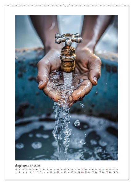 Produktbild: Die Bedeutung von Wasser (Wandkalender 2026 DIN A2 hoch), CALVENDO Monatskalender