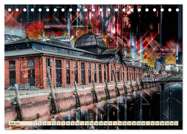 Produktbild: Hamburg abstrakt (Tischkalender 2026 DIN A5 quer), CALVENDO Monatskalender