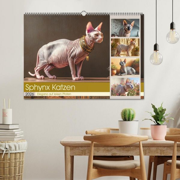 Produktbild: Sphinx Katzen. Eleganz auf leisen Pfoten (Wandkalender 2026 DIN A2 quer), CALVENDO Monatskalender