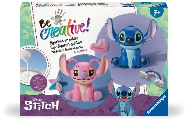 Ravensburger 23877 BeCreative Bastelset Gipsgießen STITCH, DIY für Kinder ab 7 Jahren