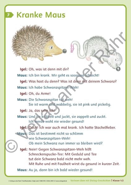Produktbild: Vorlesen &uuml;ben mit Dialog-Geschichten &ndash; Klasse 1/2