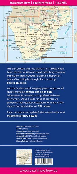 Produktbild: Reise Know-How Landkarte S&uuml;dliches Afrika (1:2.500.000)