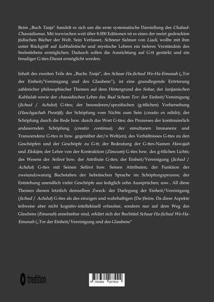 Produktbild: Schneur Salman von Liadi: Das Buch Tanja II