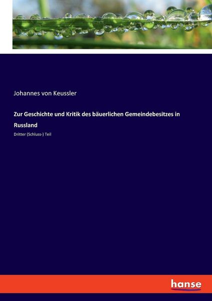 Produktbild: Zur Geschichte und Kritik des b&auml;uerlichen Gemeindebesitzes in Russland
