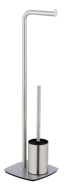 Produktbild: Stand WC-Garnitur Mod. Iria, Edelstahl matt, mit WC-Papierrollenhalter und WC-B&uuml;rste