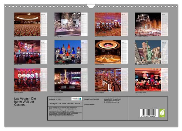 Produktbild: Las Vegas - Die bunte Welt der Casinos (Wandkalender 2026 DIN A3 quer), CALVENDO Monatskalender