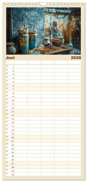 Produktbild: Familienplaner 2026 - Im Schatten der Pyramidern mit 5 Spalten (Wandkalender, 21 x 45 cm) CALVENDO