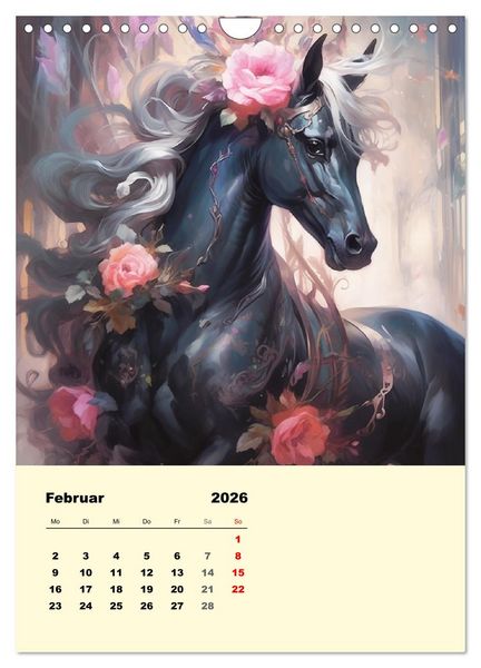 Produktbild: Pferde im romantischen Barockstil (Wandkalender 2026 DIN A4 hoch), CALVENDO Monatskalender