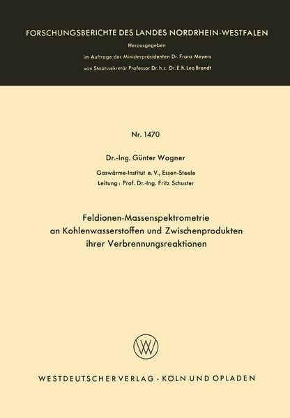 Produktbild: Feldionen-Massenspektrometrie an Kohlenwasserstoffen und Zwischenprodukten ihrer Verbrennungsreaktionen