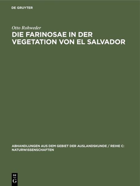 Produktbild: Die Farinosae in der Vegetation von El Salvador