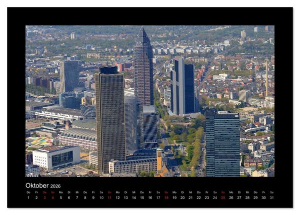 Produktbild: &uuml;ber den D&auml;chern von FRANKFURT (Tischkalender 2026 DIN A5 quer), CALVENDO Monatskalender