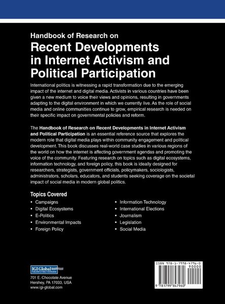Produktbild: Handbook of Research on Recent Developments in Internet Activism and Political Participation