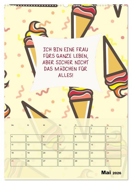 Produktbild: K&ouml;nigin &uuml;ber alles! Typokalender f&uuml;r starke Frauen (hochwertiger Premium Wandkalender 2026 DIN A2 hoch), Kunstdruck in Hochglanz