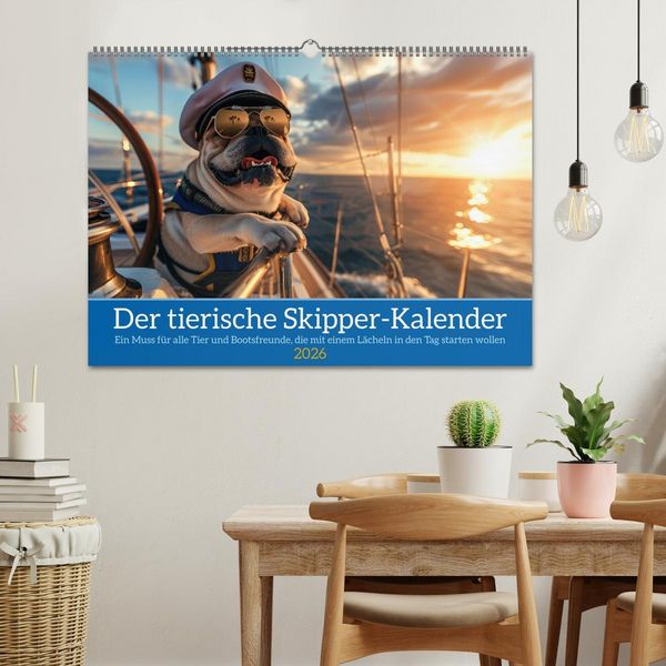 Produktbild: Der tierisch Skipper-Kalender (Wandkalender 2026 DIN A2 quer), CALVENDO Monatskalender