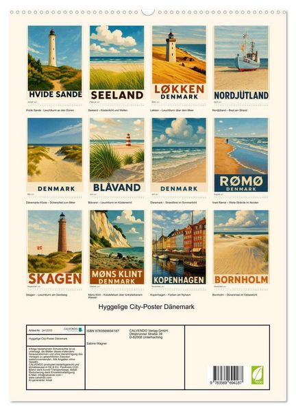 Produktbild: Hyggelige City-Poster D&auml;nemark (hochwertiger Premium Wandkalender 2027 DIN A2 hoch), Kunstdruck in Hochglanz