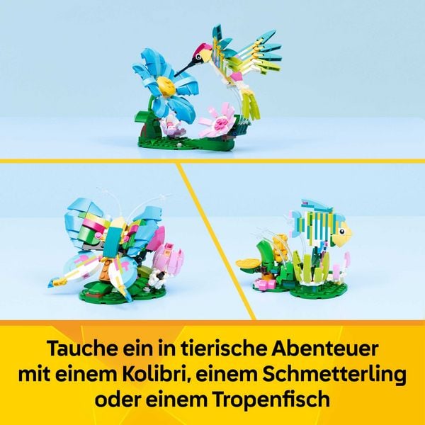 Produktbild: LEGO Creator 3-in-1-Set 31384 Wilde Tiere: Bunter Kolibri, Tierfiguren