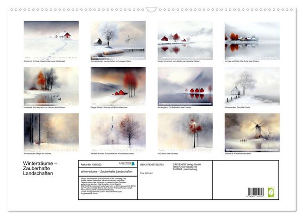 Produktbild: Wintertr&auml;ume &ndash; Zauberhafte Landschaften (Wandkalender 2026 DIN A2 quer), CALVENDO Monatskalender