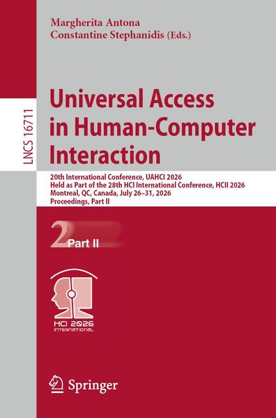 Produktbild: Universal Access in Human-Computer Interaction