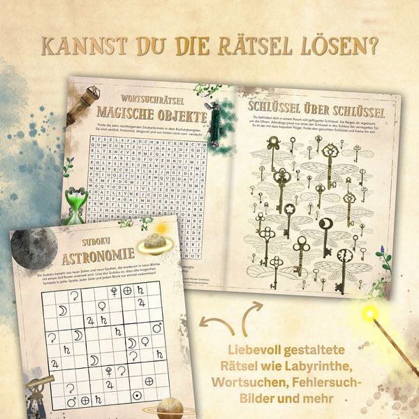 Produktbild: Das inoffizielle R&auml;tselbuch f&uuml;r Potter-Fans. &Uuml;ber 100 Quizfragen, Bilderr&auml;tsel, Labyrinthe und mehr zu den bekannten B&uuml;chern und Filmen