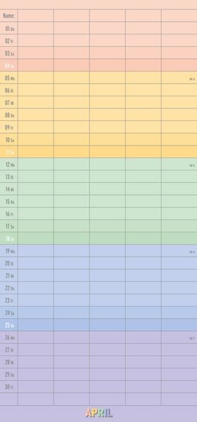 Produktbild: Familienplaner Regenbogen 2027